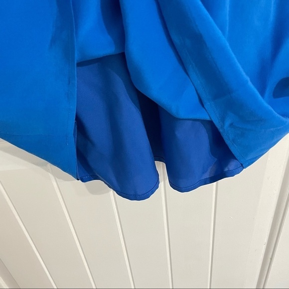 Madewell Blue Silk Short Sleeves Dress - Picture 6 of 8